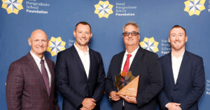 Sterling's Chris Cyr accepting the NPS Partner of the Year award